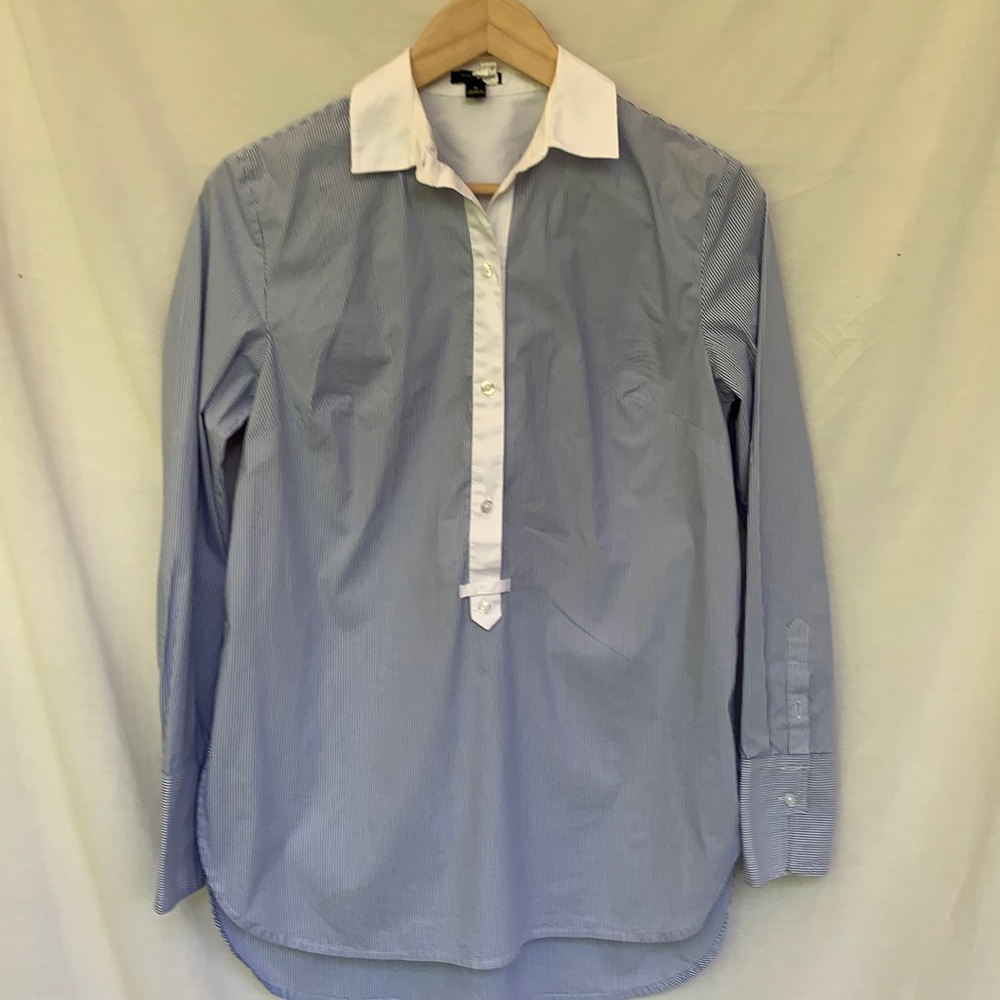 Ann Taylor - Striped Cotton Tunic Blouse - 6
